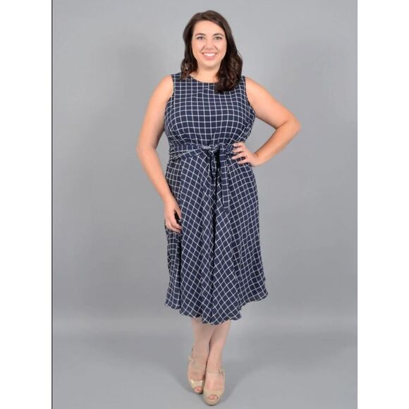 JESSICA HOWARD - PRINT DRESS-TIE WAIST - Picture 1 of 12